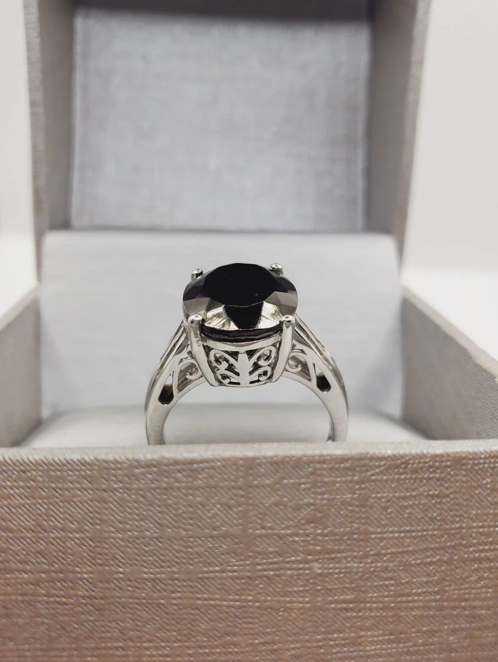 Oval Elite Shungite & White Topaz Platinum | 925 Sterling Silver Ring